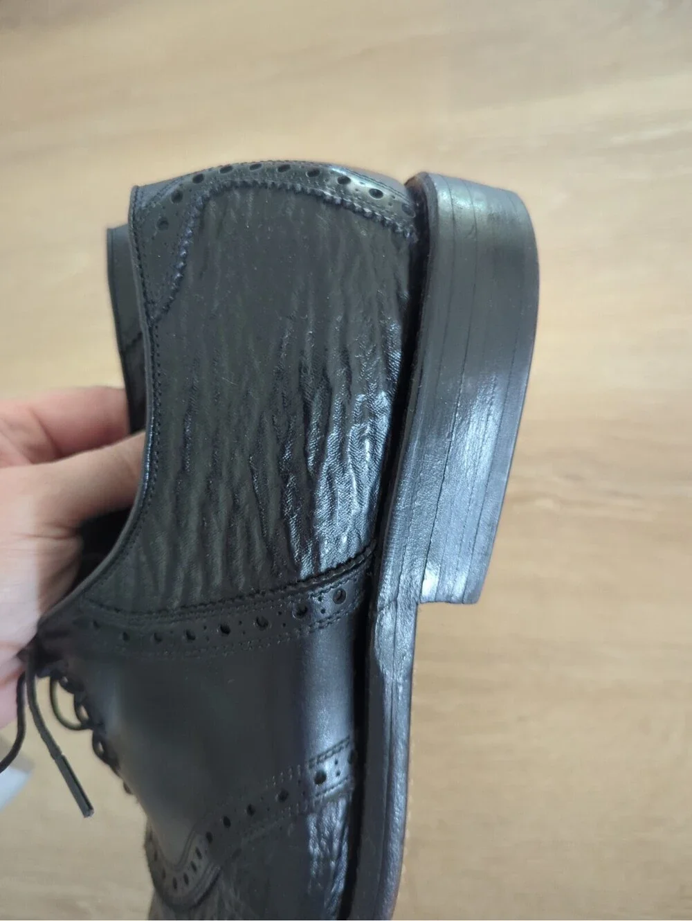 Mens Allen Edmonds Polo SHARKSKIN Rare Exotic Black Leather Size  12C 06761